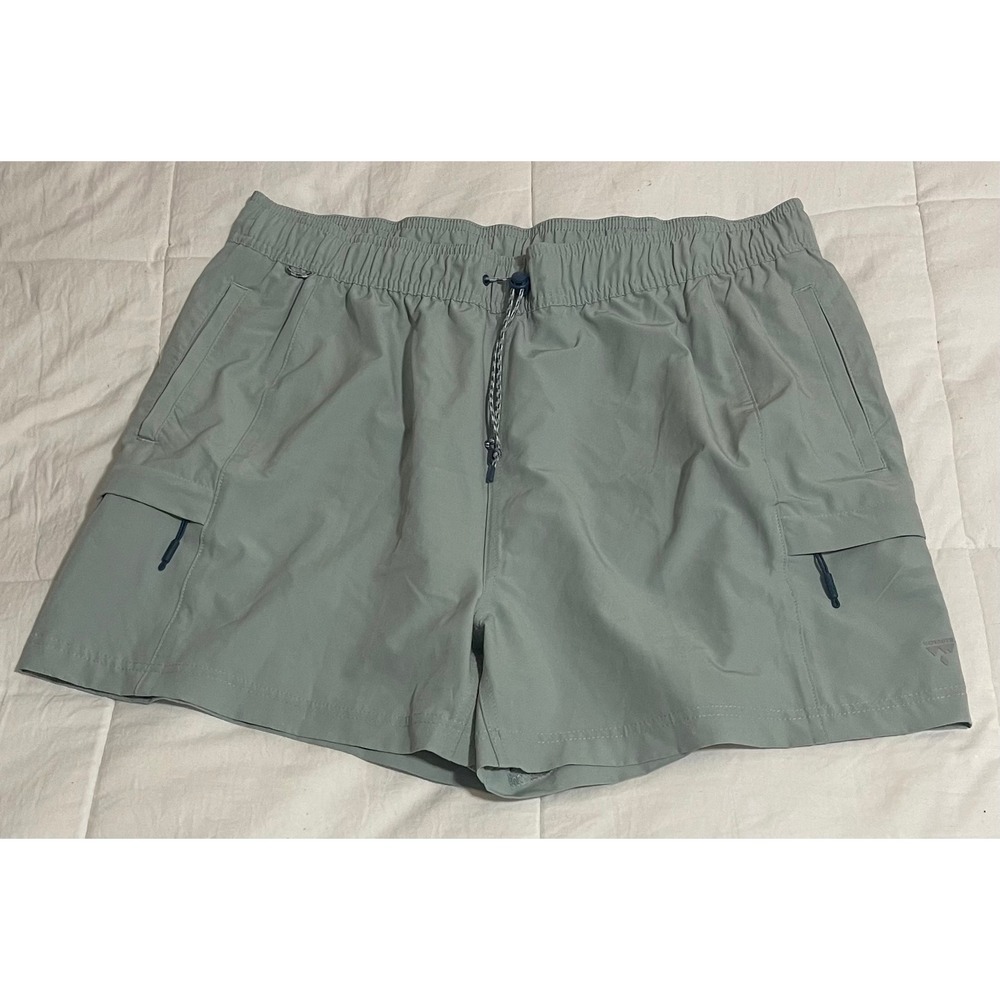 Voyager Mens Light Blue Ripstop Cargo Hiking Shorts Large Stretch Drawstring L